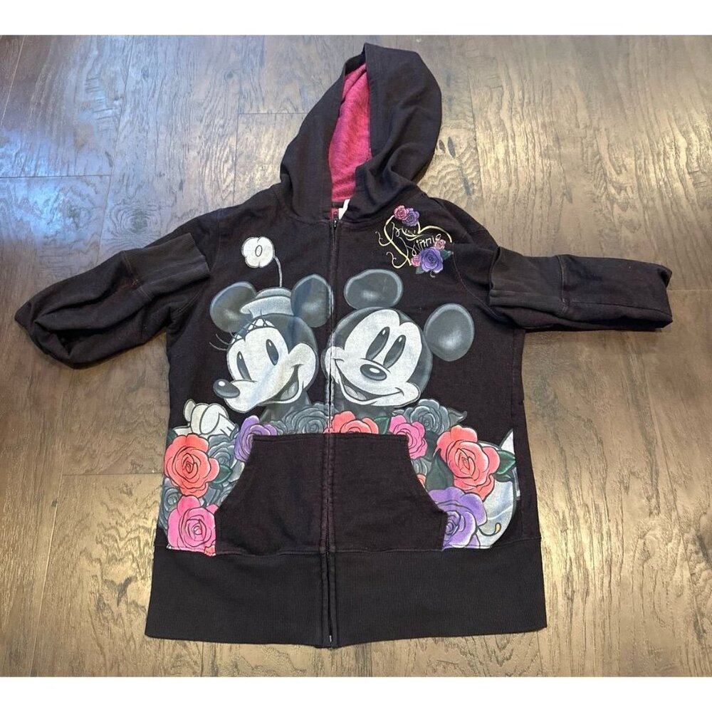 Walt Disney World Disneyland Resort Mickey Minnie Mouse Full Zip Hoodie Womens m